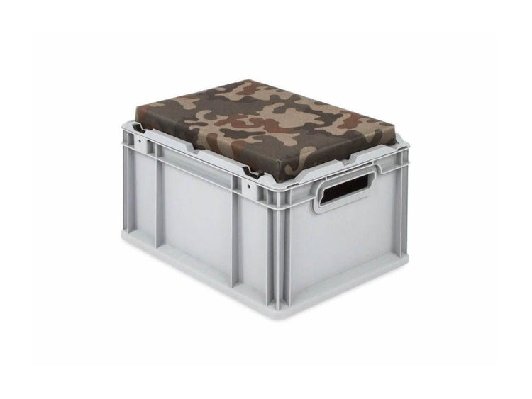 PROREGAL SparSet 6 x Eurobox NextGen Seat Box Camouflage HxBxT 26,5 x 30 x 40 cm 20 Liter Griffe Offen Eurobehälter Sitzbox Transportbox