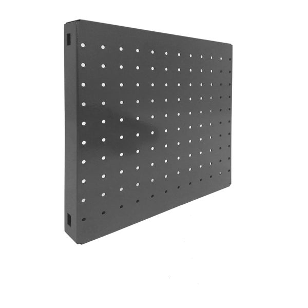 PROREGAL Doppelpack 2x Memoboard aus Stahl Gelocht HxBxT 30 x 30 x 3,5 cm Grau Lochblech Wandtafel Trägersystem