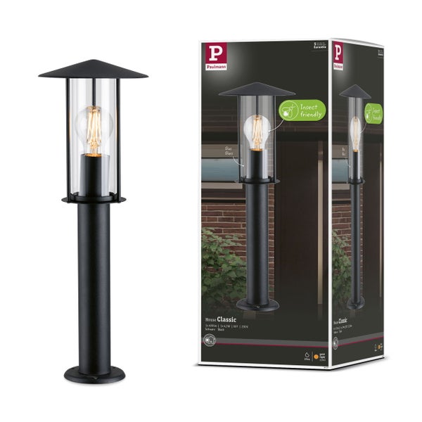 Pollerleuchte Classic insektenfreundlich IP44 500 mm 2200K 4,3W 420lm 230V Schwarz E27 Metall