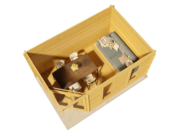 Alpholz 5-Eck Gartenhaus Modell Lido-40 aus Holz Holzhaus, 40 mm Wandstärke, Blockbohlenhaus - Mit Schutz-Imprägnierung