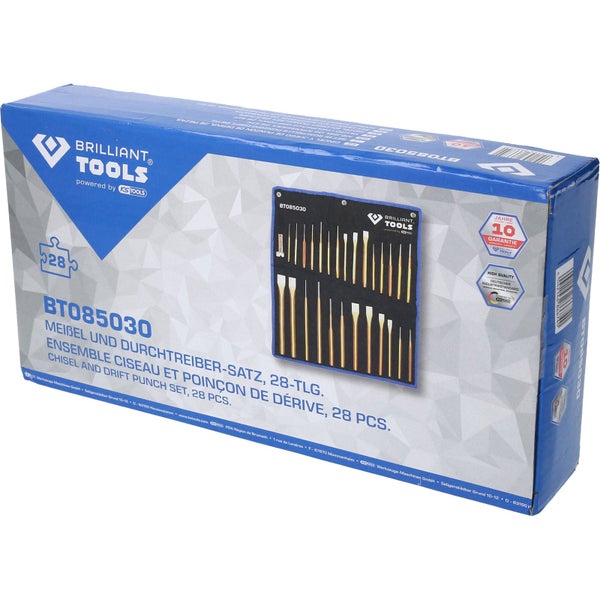 Brilliant Tools Meißel und Durchtreiber Satz, 28-teilig in Verpackung