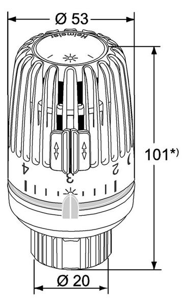 HEIMEIER Thermostat-Kopf VK – Für Danfoss RA / Standard, 9710-24.500