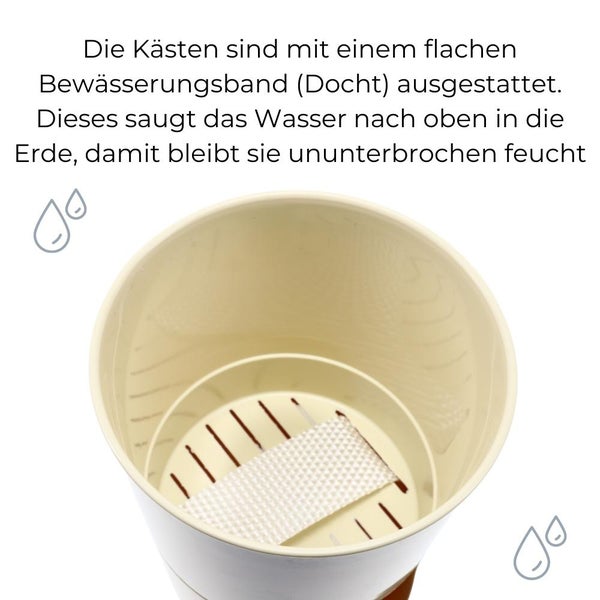 Kräutertopf mit Bewässerungssystem Kräutergarten Küche Balkon Fensterbank Selbstbewässernd Glänzend Kräuterbeet Kräuter Blumen Topf gelb + grün