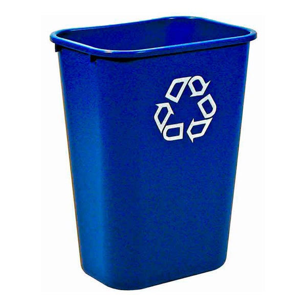 PROREGAL Rubbermaid Rechteckiger Abfallbehälter 39 Liter HxBxT 50,5 x 27,9 x 38,7 cm Polyethylen Blau Mit Recyclingsymbol