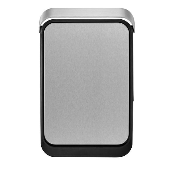 PROREGAL Eleganter Abfalleimer Aus Gebürstetem Edelstahl Mit Touch Bar 30 Liter HxBxT 62,3 x 26 x 40,8 cm Silber