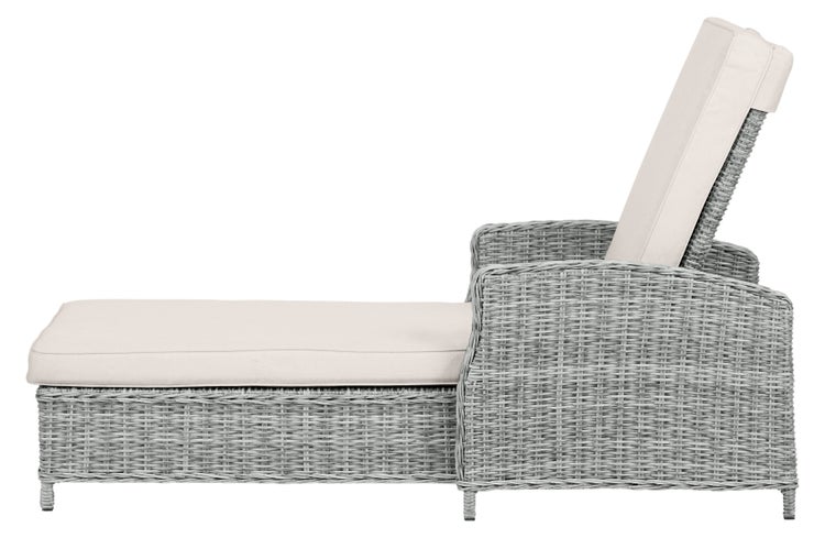 Vinga Gartenliege mit  Auflagen und Pumpe, sandfarben. 206 X 87 X 35 cm