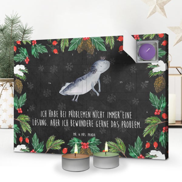 Mr. & Mrs. Panda Duftkerzen Adventskalender Axolotl Schwimmen - Schwarz