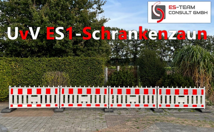 WEMAS Schrankenzaun Absturzsicherung Kunststoff 200 cm TL-Absperrschrankengitter / RA1 Reflexfolie