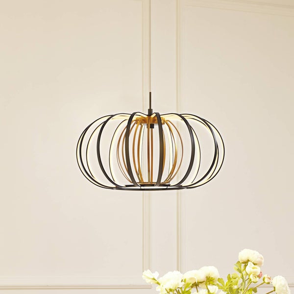 Lucande LED Birger dimmbar (Modern) in Schwarz aus Metall (1 flammig, ) Wohnzimmerleuchte