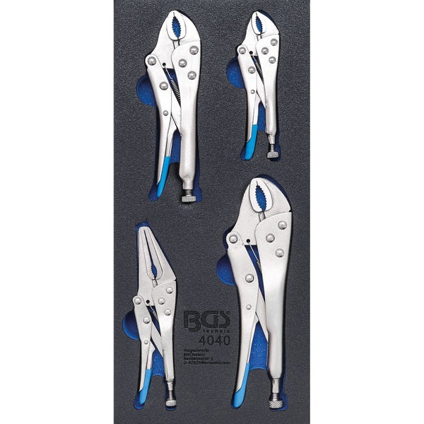 Set aus vier Gripzangen von BGS technic im Werkzeugkasten