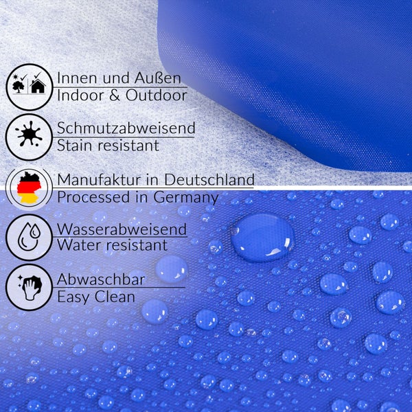 Symbolbild: Innen und Außen, schmutzabweisend, hergestellt in Deutschland, wasserabweisend, leicht zu reinigen