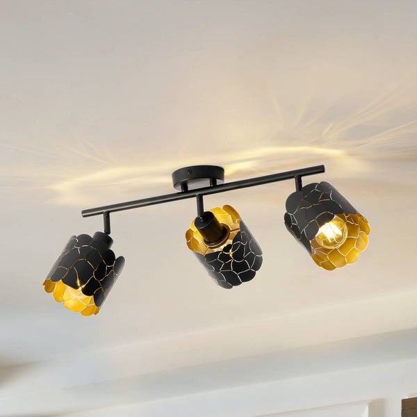 Deckenleuchte mit drei Strahlern aus Metall