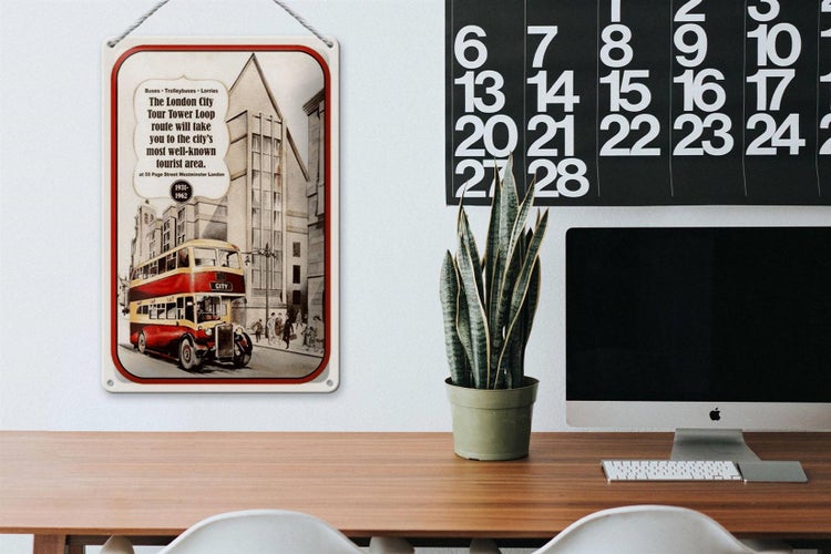 Blechschild Spruch 20x30cm London City Tour 1931-1962