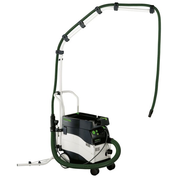 Festool Absaugmobil Cleantec mit Auslegerarm und Saugschlauch für die Werkstatt.