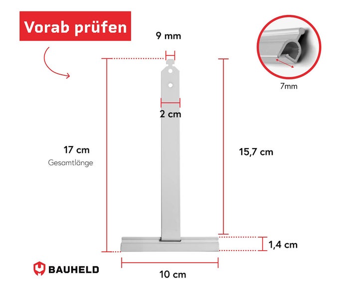 Abmessungen des Bauheld Fensterdichtungsprofils