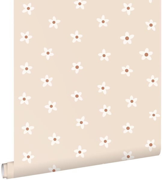 ESTAhome Tapete Blumen Beige - 50 x 900 cm - 131112