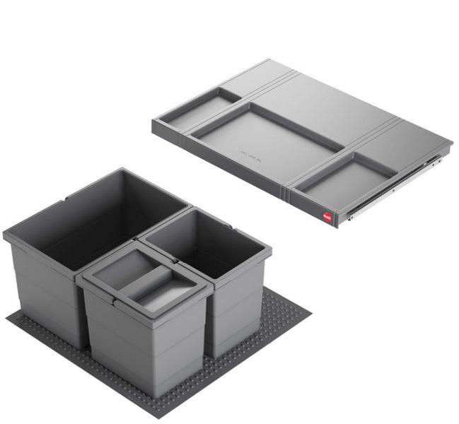 Abfalltrennsystem mit Behältern und Schubladenauszug