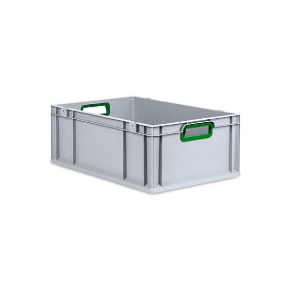 PROREGAL Spar Set 10x Eurobox Nextgen Color Mit Auflagedeckel & Schiebeschnappverschlüsse HxBxT 22 x 40 x 60 cm Griffe Grün Offen Verstärkter Boden
