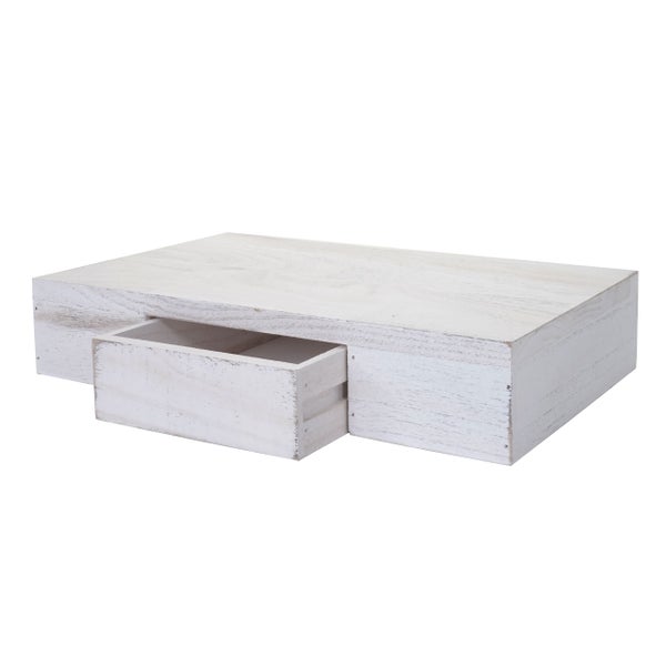 Holz Wandregal mit Schublade