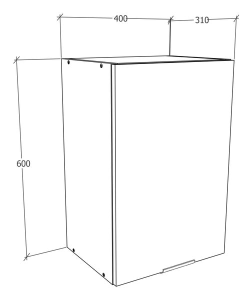 Küchenschrank B. 40 cm Hängeschrank Küche Fasola