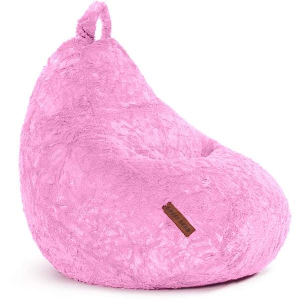 Green Bean Plüsch Sitzsack 45x45x60cm - Indoor Sitzkissen mit 120L EPS Perlen Füllung Kuschelig Waschbar - Bean Bag Bodenkissen Lounge Chair Sitzhocker - Rosa