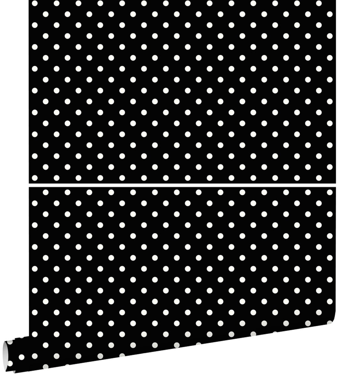 ESTAhome Tapete Punkte Schwarz und Weiß - 53 cm x 10,05 m - 138501
