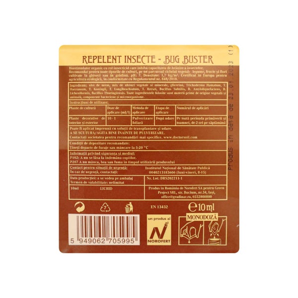 Dr.Soil BUG BUSTER, Biostimulator mit insektizider Wirkung, 10ml Einzeldosis pro 1L Sprühlösung