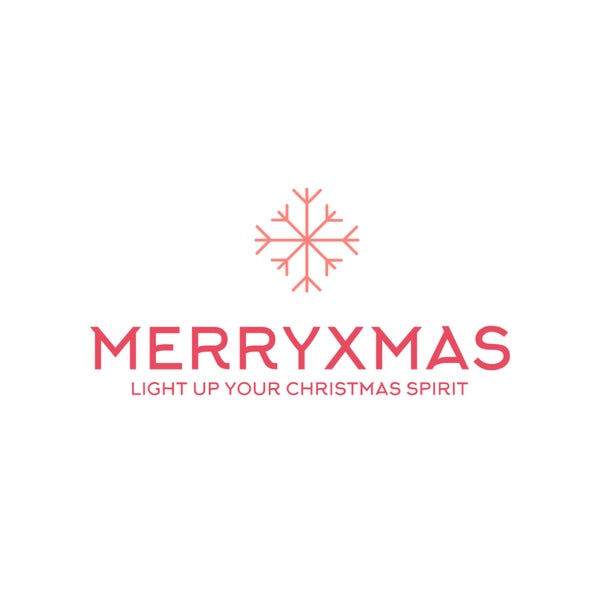 Merry Xmas Schriftzug mit Schneeflockensymbol