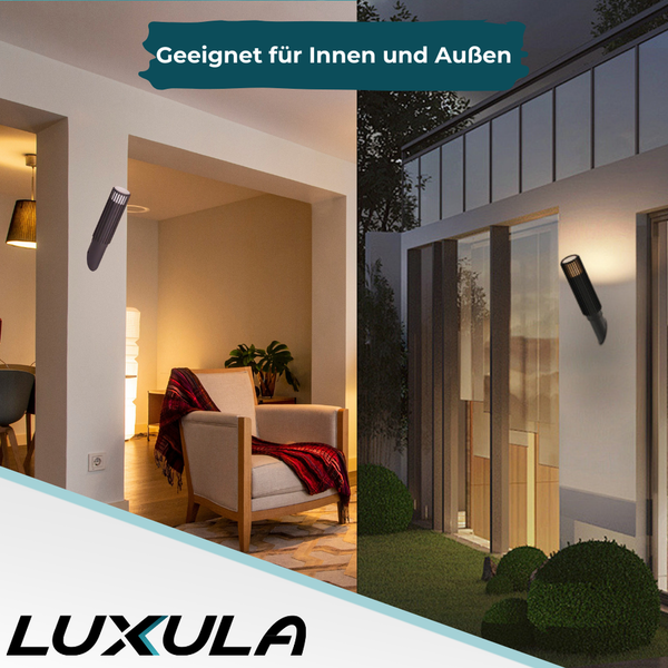 Wandleuchte für den Innen- und Außenbereich in Wohnraum und Garten