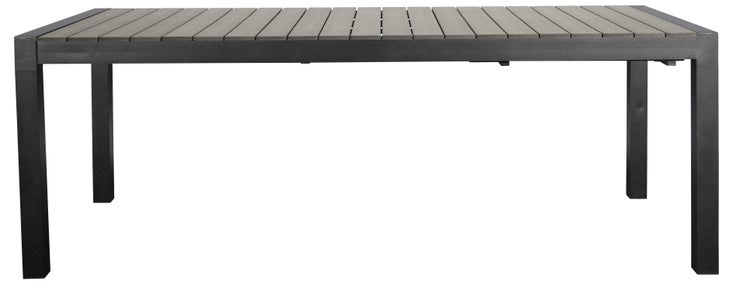 Garp Gartentisch, inkl. 2 Zusatzplatten 223-343 cm schwarz/grau. 343 X 100 X 76 cm