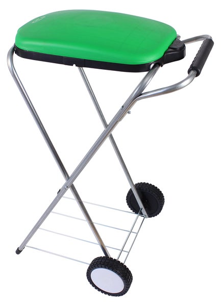 1er Deluxe Rollen Müllsackständer fahrbar Räder Automatik XL Einfüllöffnung für 60 bis 120 L Gelber Blauer Sack Mülleimer Müllbeutelständer Müllsackhalter Abfallsackständer Abfallsackhalter Mülltren