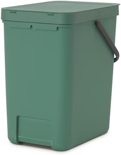 Brabantia Abfallsammler Mit Stay Open Deckel 25 Liter HxBxT 40 x 26,8 x 34,5 cm Kunststoff Dunkelgrün