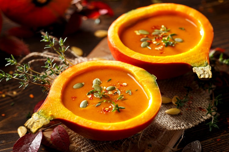 SAFLAX Garden to go - BIO - Kürbis - Hokkaido - Cucurbita maxima - 5 Samen - Mit Topf, Klima - Deckel und Anzuchtsubstrat