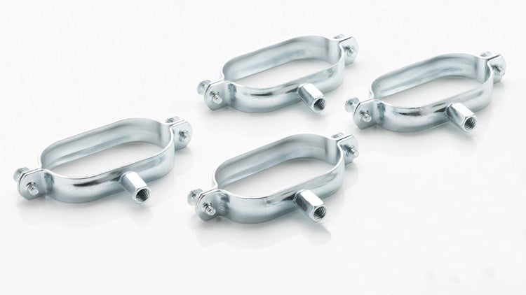 NMC Befestigungsschellen für Aeroline, Montagematerial - Stockschrauben, Ovalschellen, Dübel, DN 20/DN25 PRO, Edelstahl, Größe 3