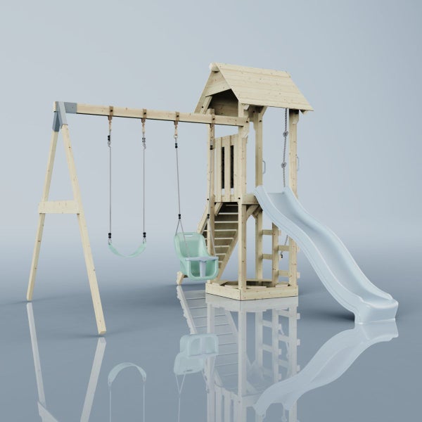 Spielturm mit Schaukel und Rutsche für den Garten