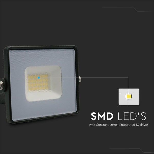 V-TAC VT-4021B-N - LED-Scheinwerfer - Slimline E-Serie - IP65 - Schwarzes Gehäuse - 20 Watt - 1620