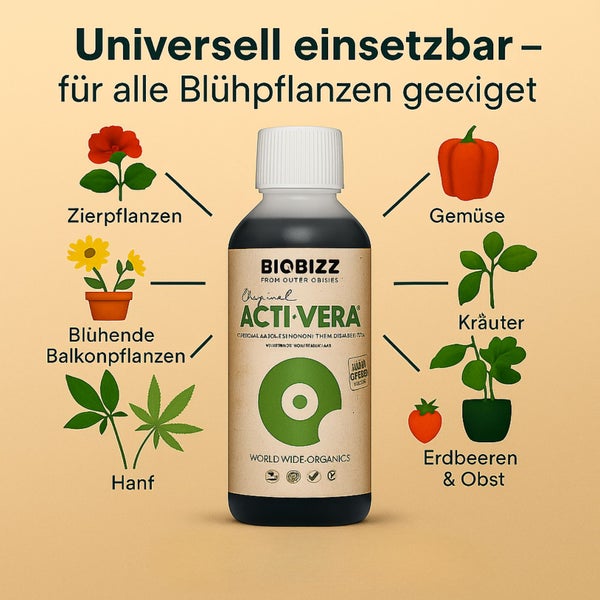 BioBizz Acti Vera 500 ml – Organischer Wachstumsbooster mit Pipette für alle Pflanzen