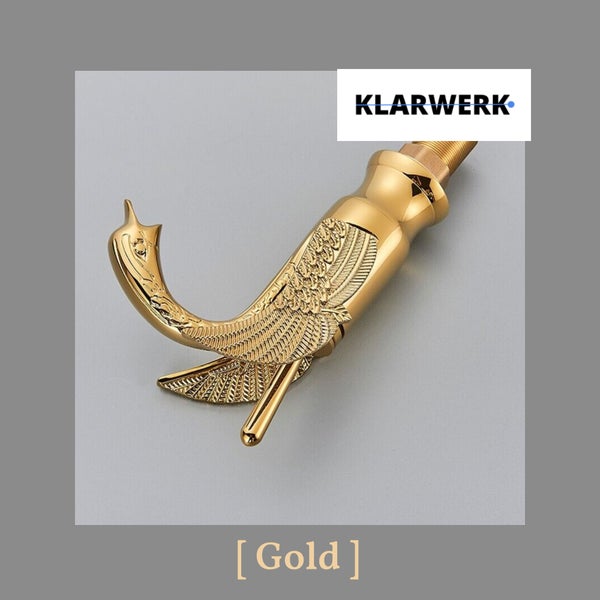 Klarwerk Waschtischarmatur in Schwanenform mit Metallgriff