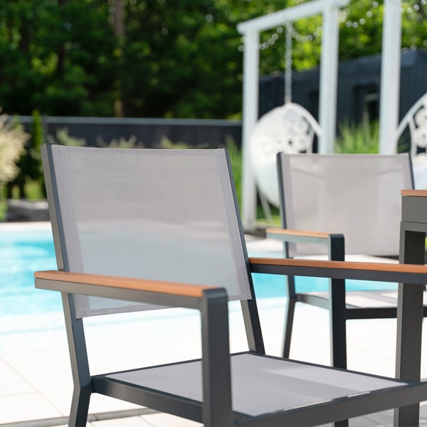 Home Deluxe Gartenstuhl stapelbar SEDIA - 6 Stück | Stapelstuhl, Balkonstuhl, Terrassenstuhl