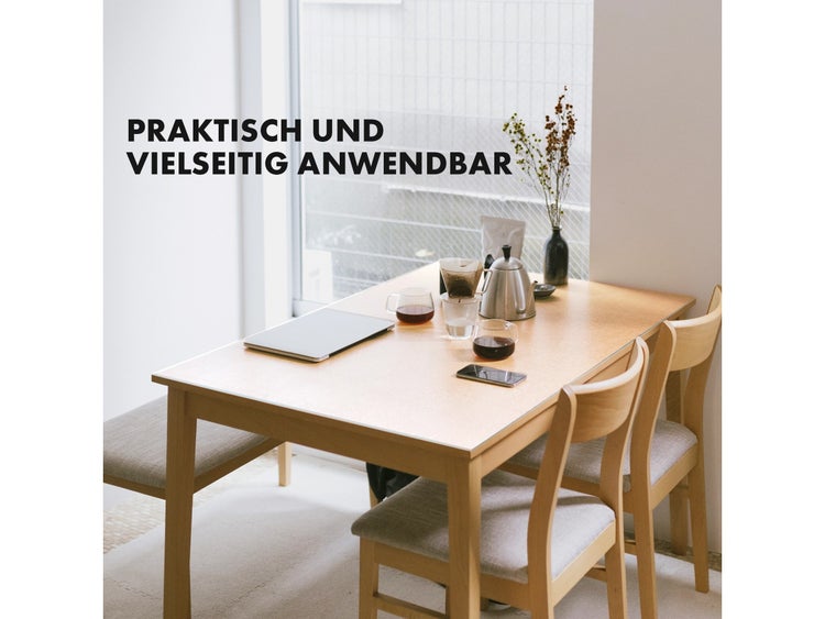 FLOORDIREKT Tischfolie Empire - mit abgeschrägter Kante - 1,5 mm Stärke - Transparent - 45 x 130 cm