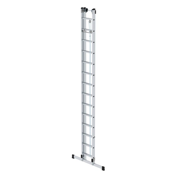 PROREGAL Sprossen-Seilzugleiter 2-Teilig mit Standard-Traverse 2 x 14 Sprossen