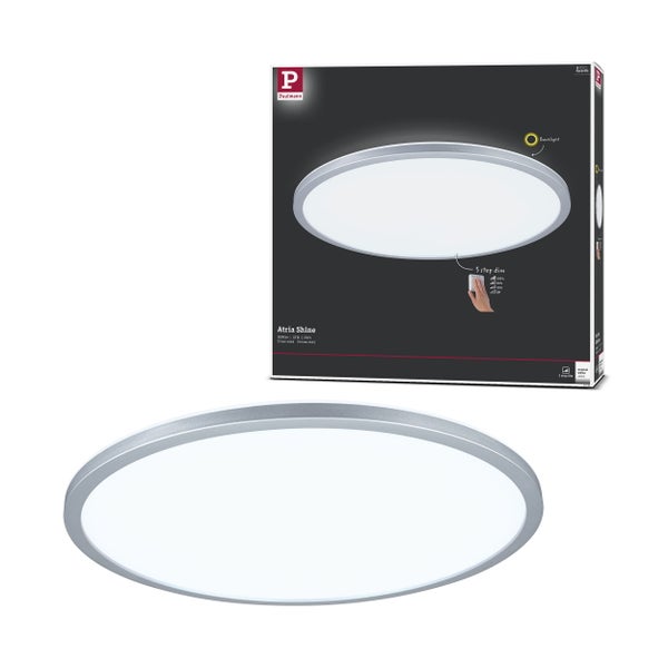 LED Panel 3-Step-Dim Atria Shine Backlight rund 420mm 22W 2300lm 4000K Chrom matt dimmbar