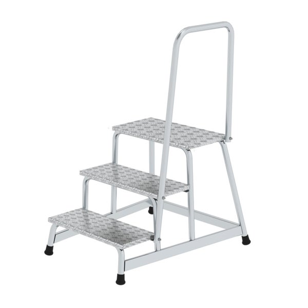 Aluminium Stufenstehleiter mit drei Stufen und Haltebügel