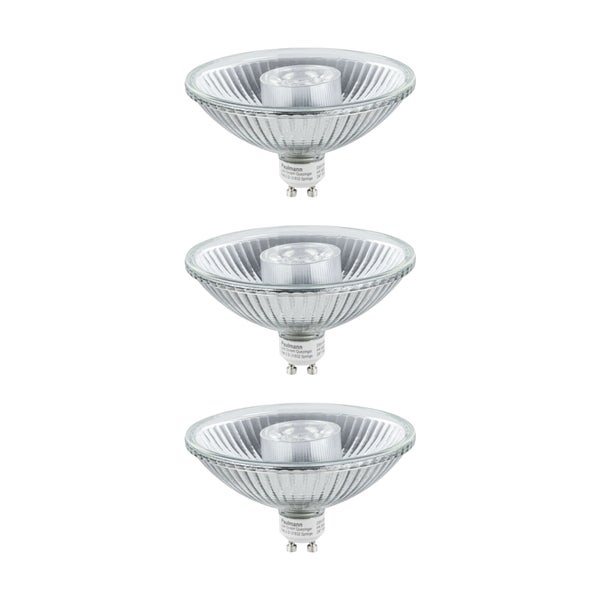 Set Standard 230V LED Reflektor QPAR111 GU10 3x350lm 3x4W 2700K Alu