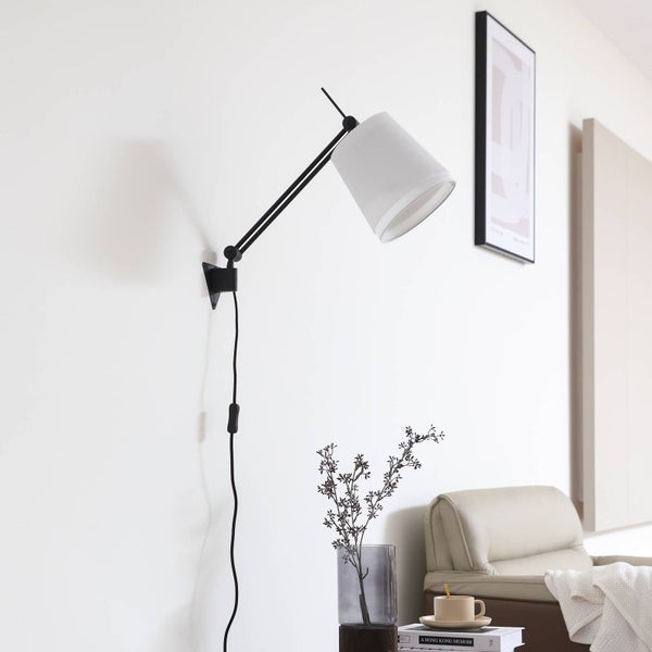 Lucande Wandleuchte, Wandlampe Innen Caelia (Modern) in Schwarz aus Metall (1 flammig E27) - Wandstrahler Wandbeleuchtung Schlafzimmer / Wohnzimmer Wohnzimmerleuchte