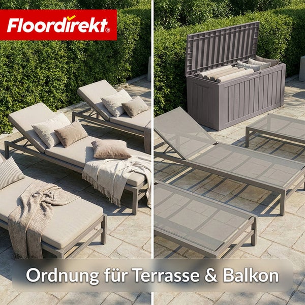 Gartenmöbel-Set mit Sonnenliegen und einer Aufbewahrungsbox für Terrasse und Balkon