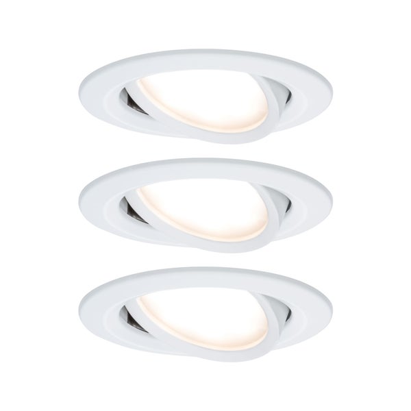 LED Einbauleuchte 3-Step-Dim Nova Coin 3-Step-Dim Basisset schwenkbar rund 84mm 50° Coin 3x6W 3x470lm 230V dimmbar 2700K Weiß matt