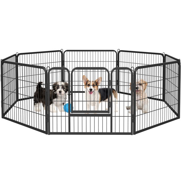 Hundelaufstall mit mehreren Hunden