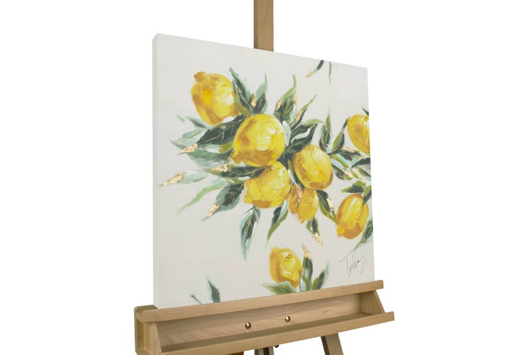 Handgemaltes Gemälde Acrylfarbe 50x50cm Gelb