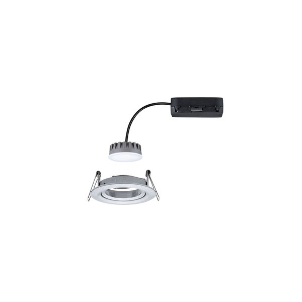 LED Einbauleuchte Nova Plus Coin Einzelleuchte schwenkbar rund 84mm 50° Coin 6W 470lm 230V dimmbar 2700K Alu gedreht